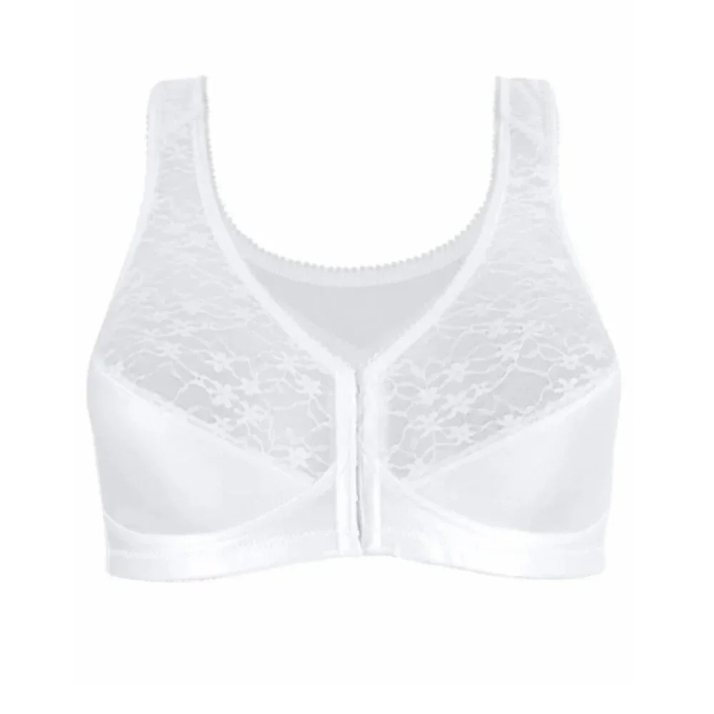 Exquisite Form FULLY® Front Close Wirefree‎ Posture Bra with Lace 36B White
